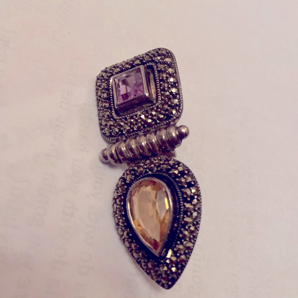 Marcasite w/sterling silver with amethyst and citrine